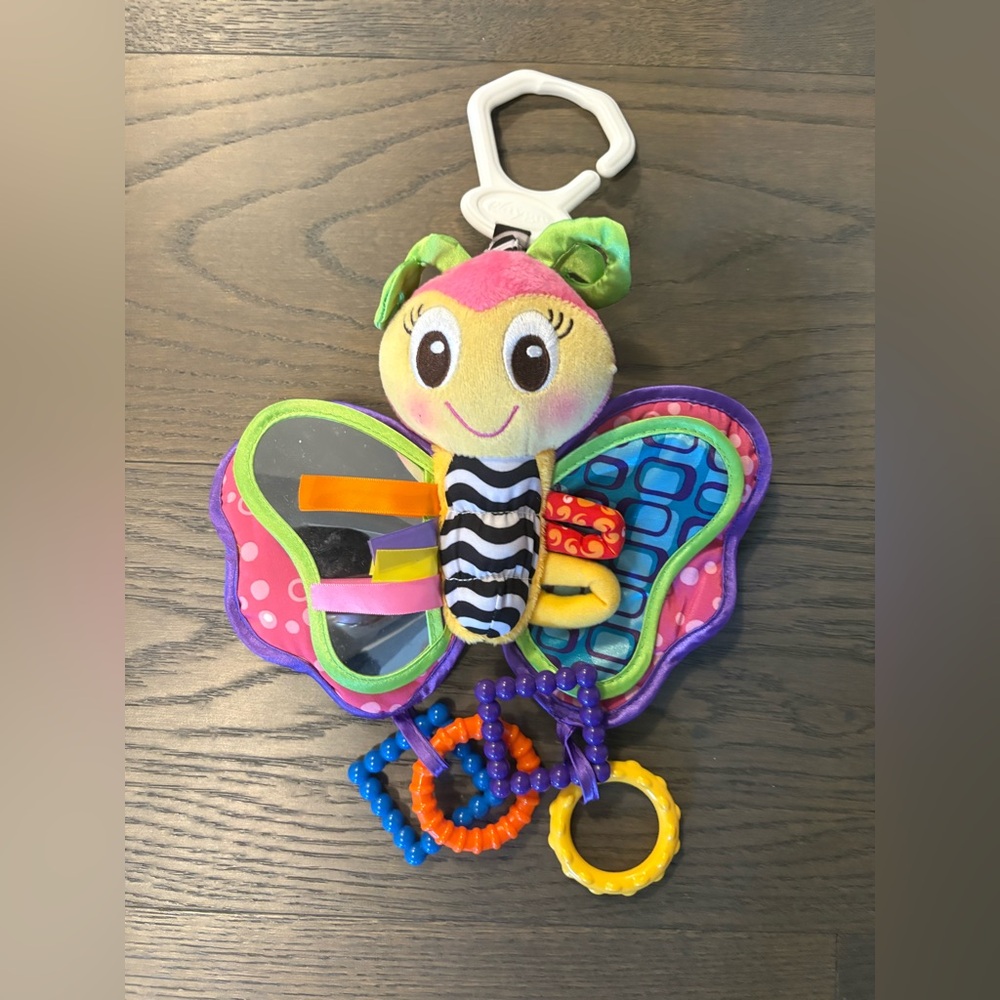 Playgro large butterfly clips onto car seat or stroller new ret $49